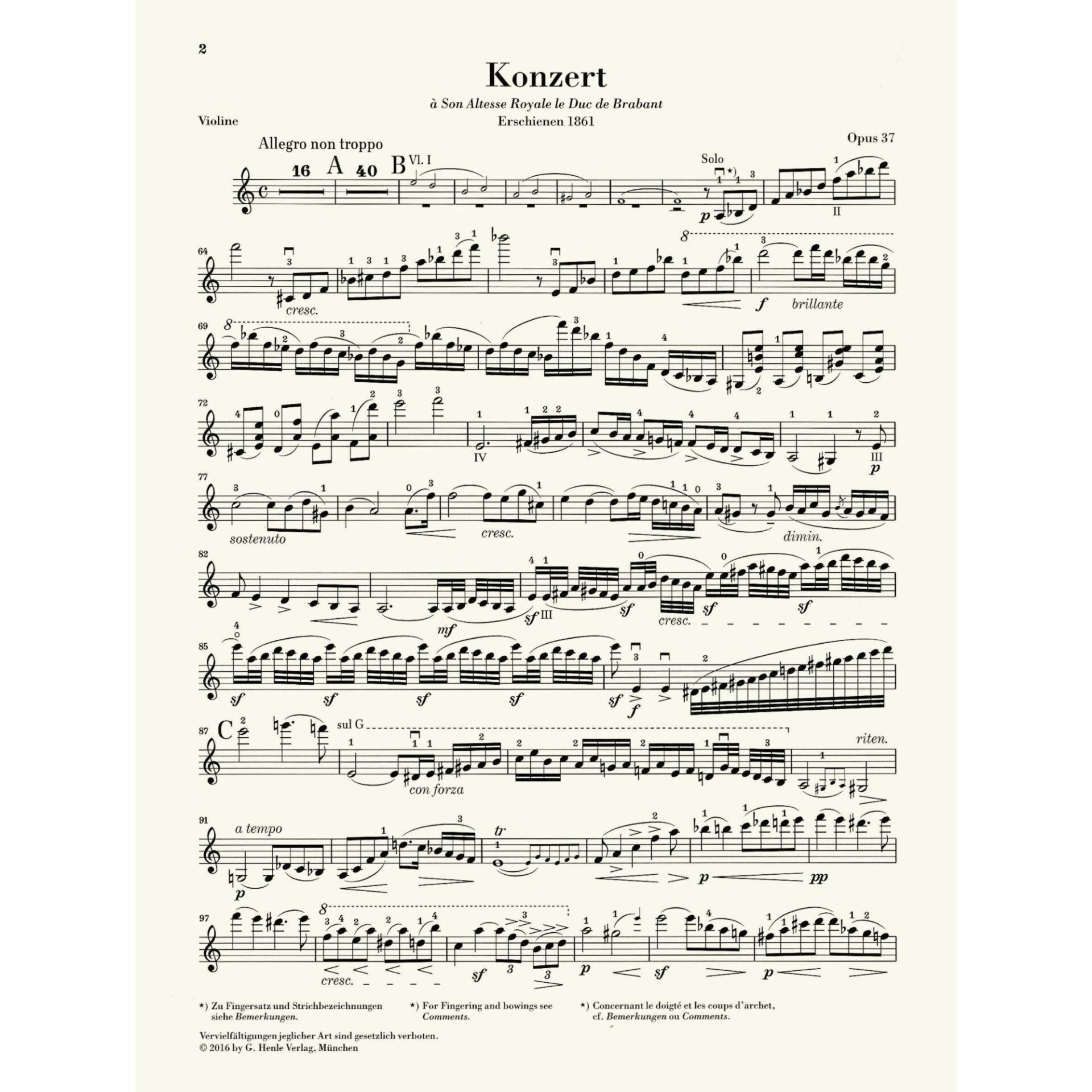 Sample: Marked Violin Part