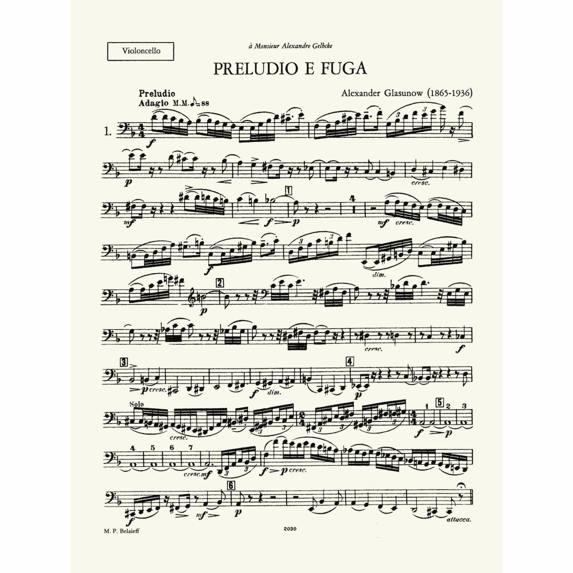 Sample: Vol. I, Cello (Pg. 1)