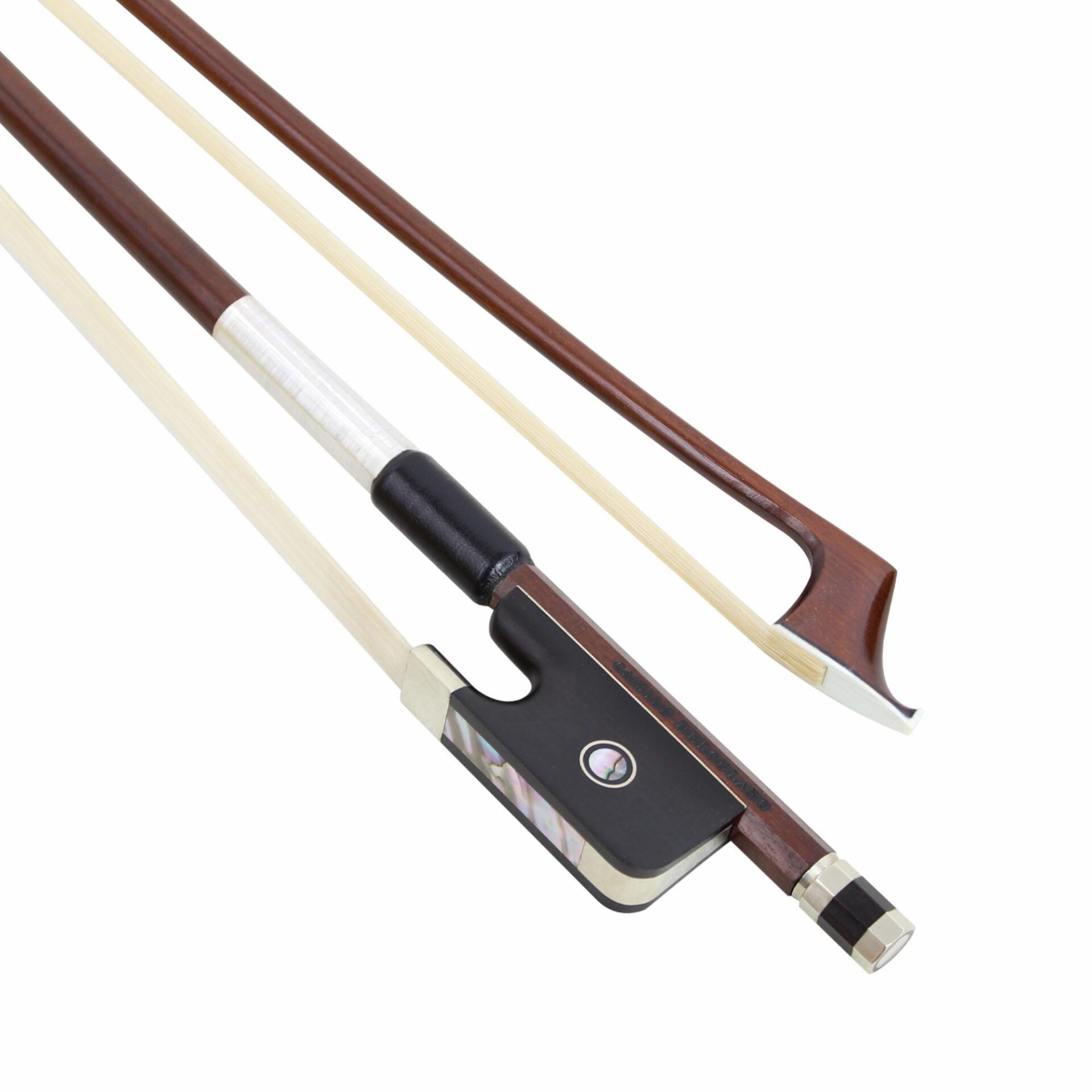 L'Archet IPE Fully mounted nickel Cello Bow - Image 2